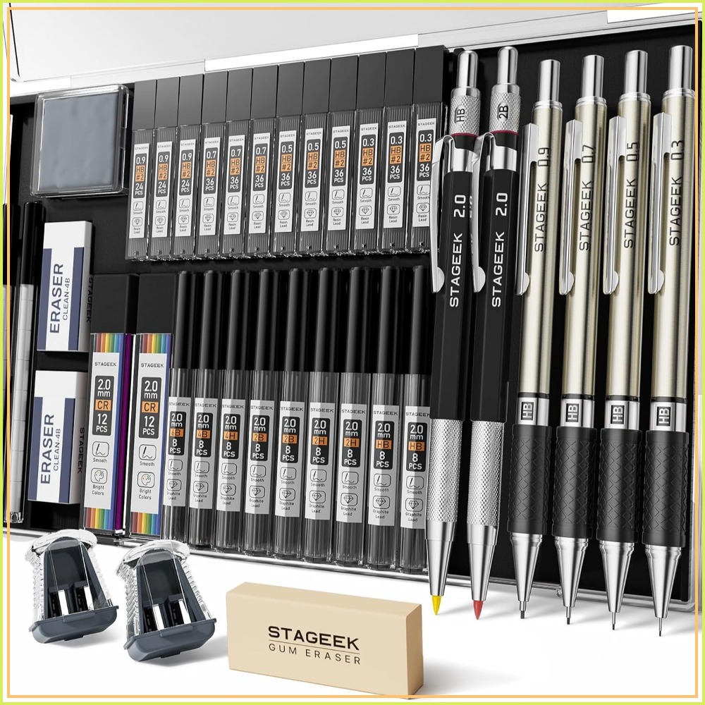 Mechanical Pencil Set with Cas - Mechanical Pencil 0.3 บทวิจารณ์และราคา