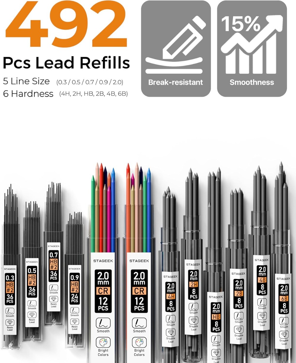Mechanical Pencil Set with Cas - Mechanical Pencil 0.3 บทวิจารณ์และราคา