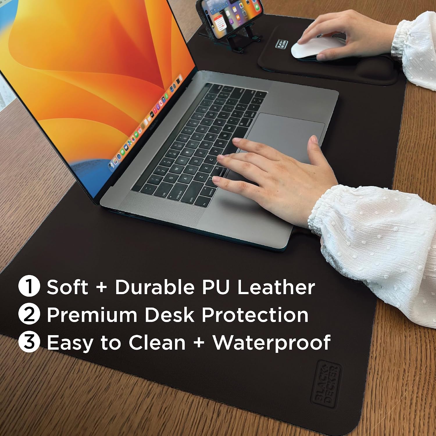 Faux Leather Desk Mat for Keyb - Leather Desk Pad บทวิจารณ์และราคา
