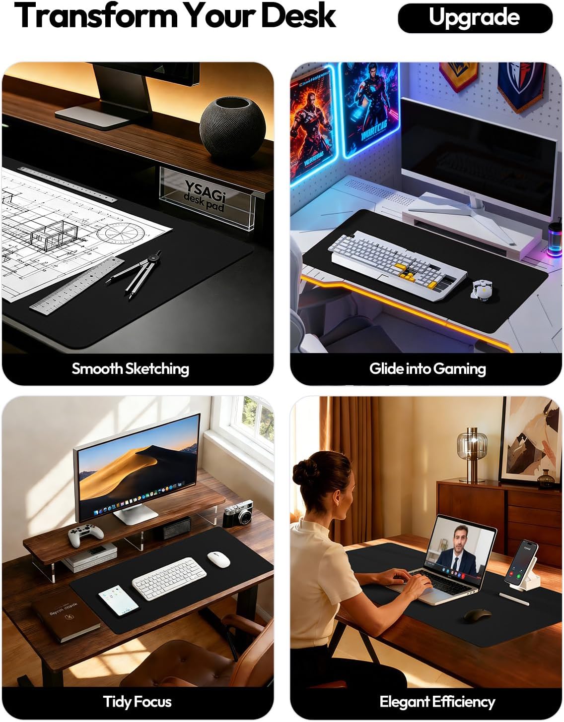 Leather Office Desk Pad Protec - Leather Desk Pad บทวิจารณ์และราคา