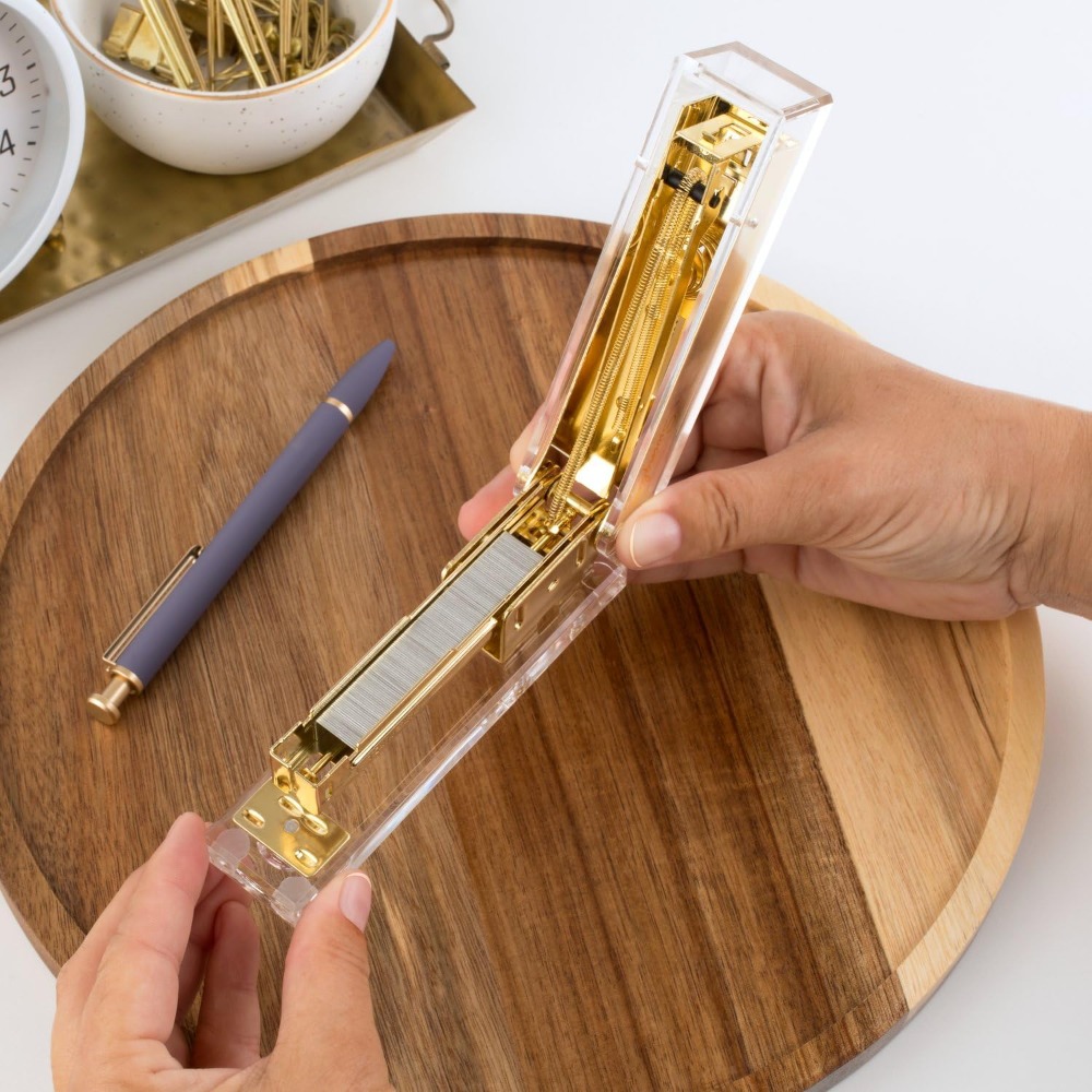 Compact Clear Acrylic Gold Sta - Stapler Half Strip บทวิจารณ์และราคา