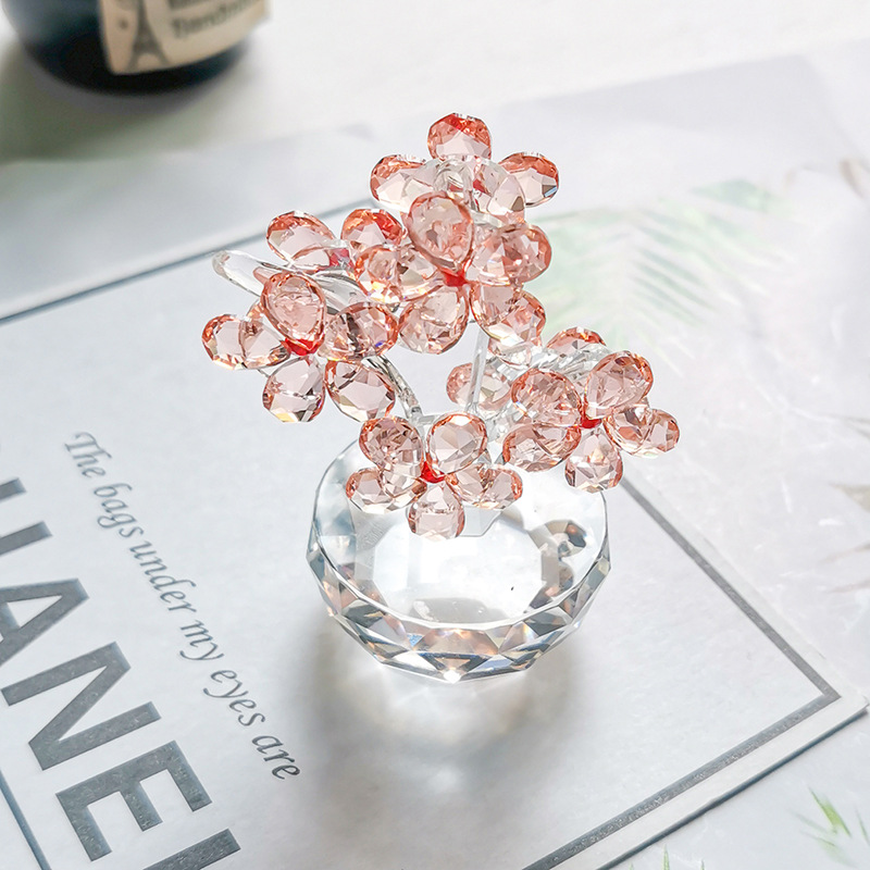 K9 Crystal Plum Flower Figurin - Paper Weight Crystal บทวิจารณ์และราคา