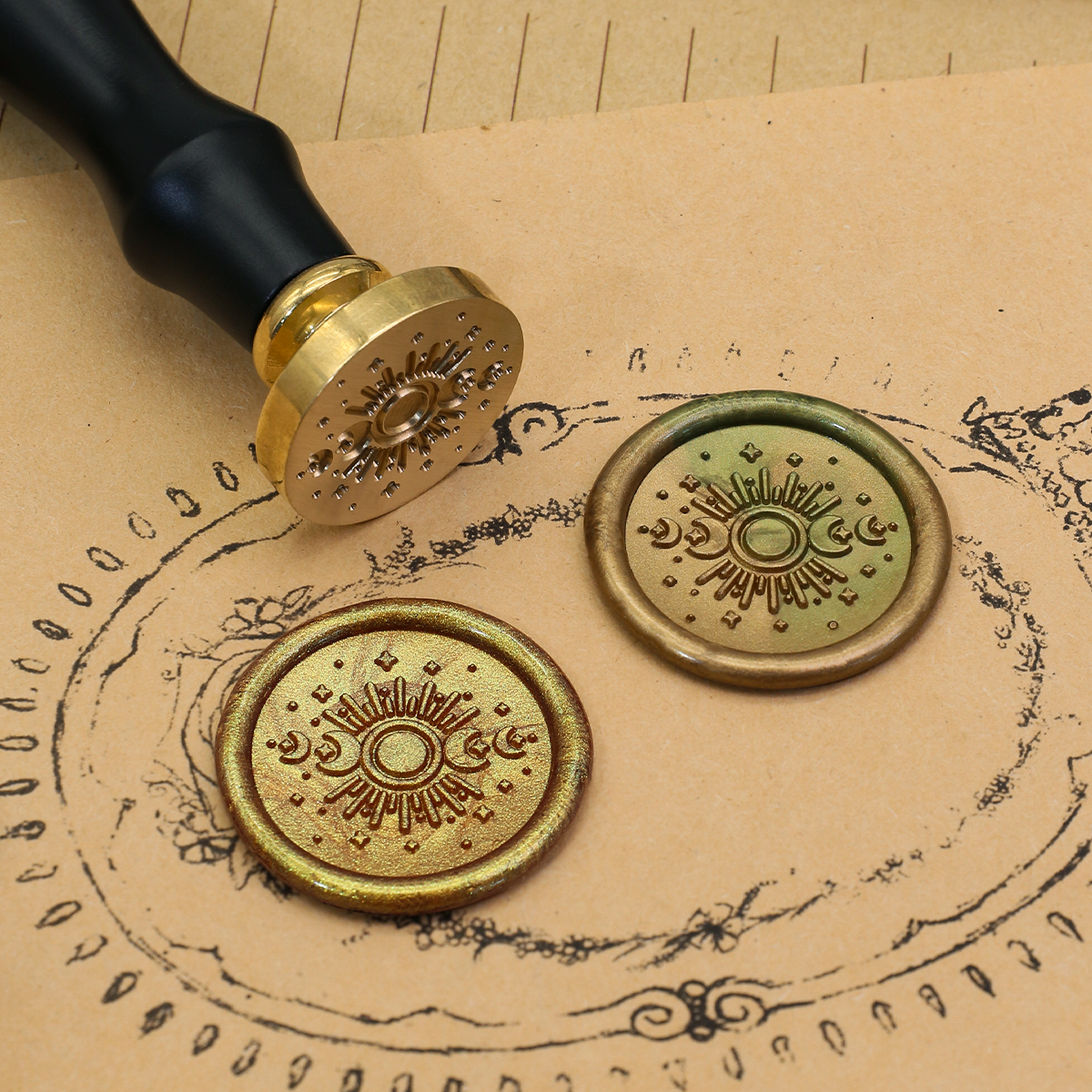Starry Sky Trees Series Wax Se - Wax Seal Stamp Set บทวิจารณ์และราคา
