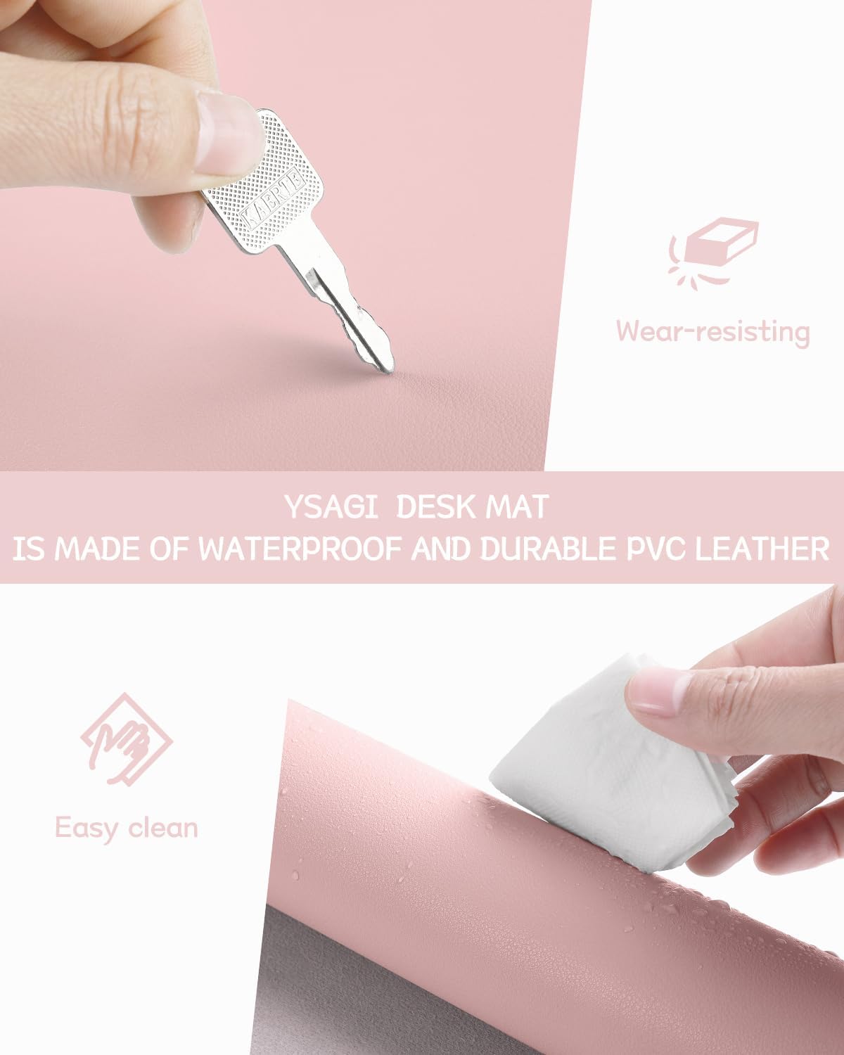 Non-Slip Leather Desk Pad, Wat - Leather Desk Pad บทวิจารณ์และราคา