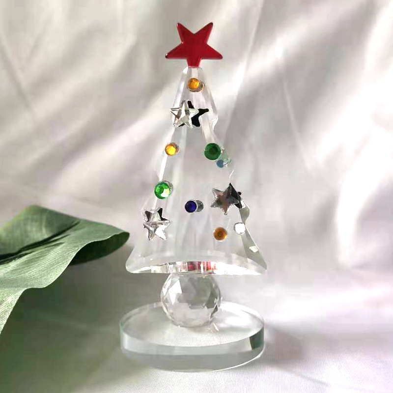 Crystal Christmas Tree Figurin - Paper Weight Crystal บทวิจารณ์และราคา