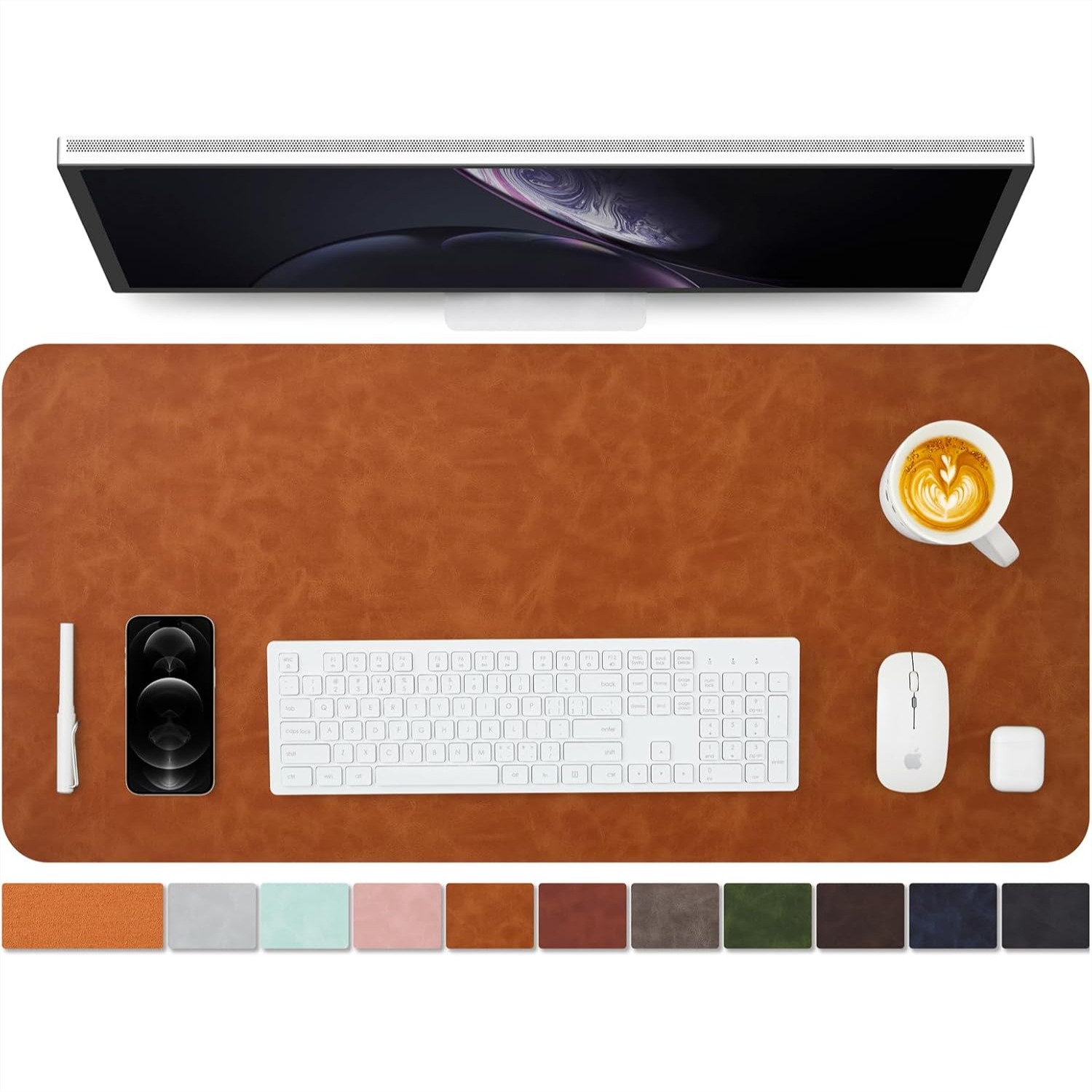 Distressed Leather Desk Mat -  - Leather Desk Pad บทวิจารณ์และราคา