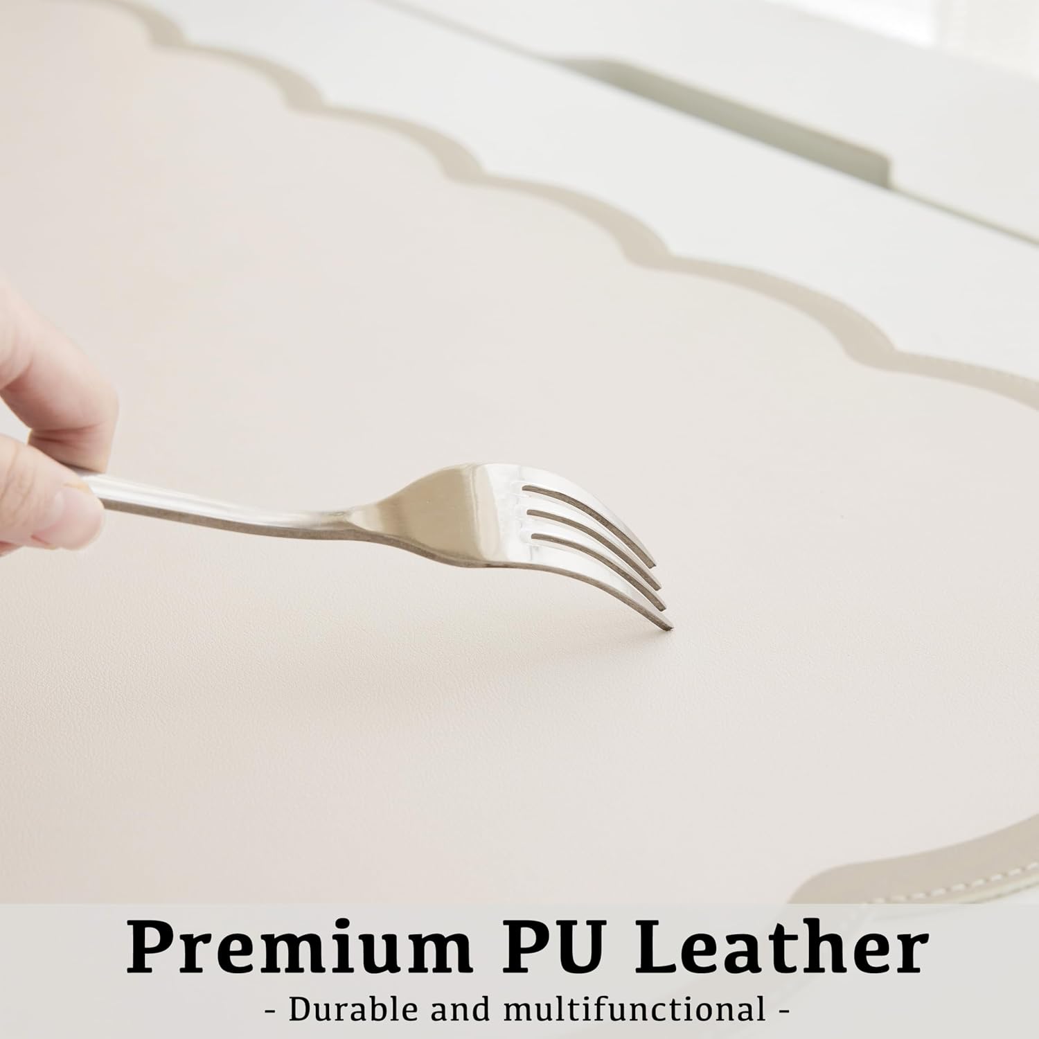 Scalloped Desk Mat 31.5x15.7 L - Leather Desk Pad บทวิจารณ์และราคา