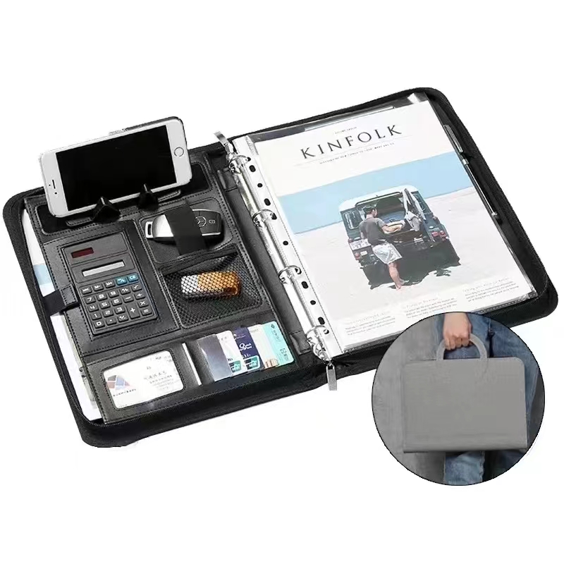 PU leather A4 zipper calculato - Binder A4 Lever บทวิจารณ์และราคา