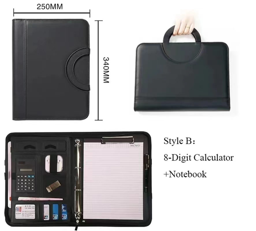 PU leather A4 zipper calculato - Binder A4 Lever บทวิจารณ์และราคา