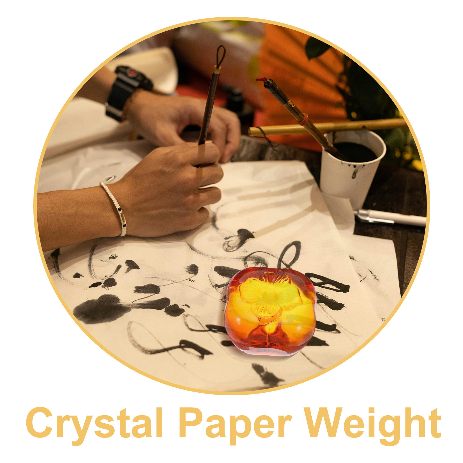 Heavy-Duty Glass Persimmon Pap - Paper Weight Crystal บทวิจารณ์และราคา